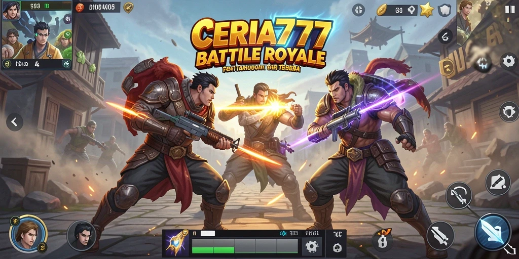 Tampilan gameplay CERIA777 dengan pertempuran seru di medan perang.