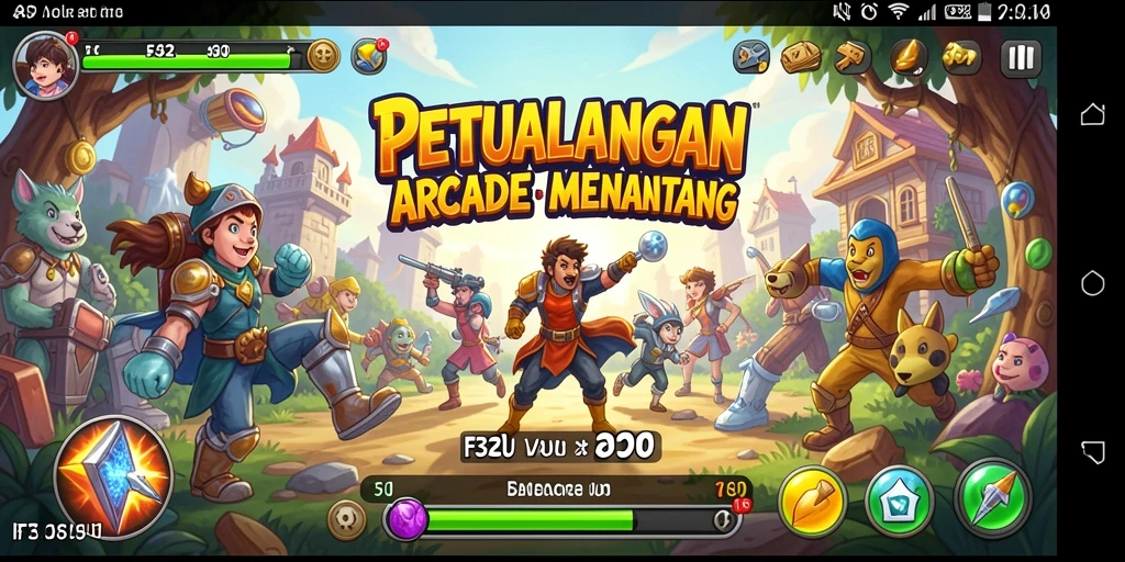 Screenshot gameplay F32 dengan tampilan seru dan grafis menawan.
