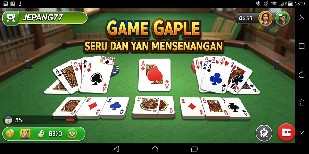 Tampilan gameplay seru dari JEPANG77 saat bermain Gaple.