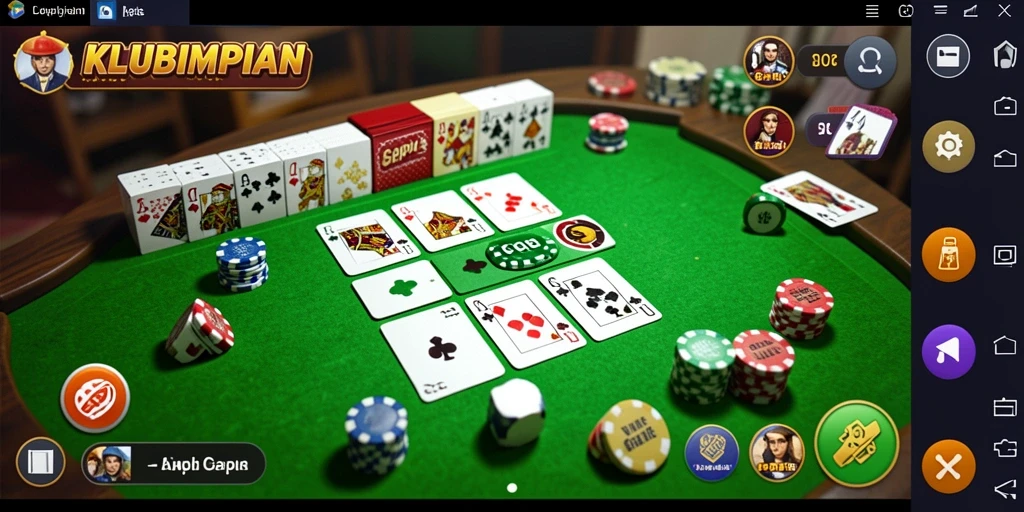 Gameplay KLUBIMPIAN yang seru dalam permainan Gaple.