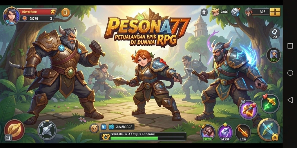 Screenshot gameplay PESONA77 menampilkan pertarungan epik di dunia RPG yang menakjubkan.