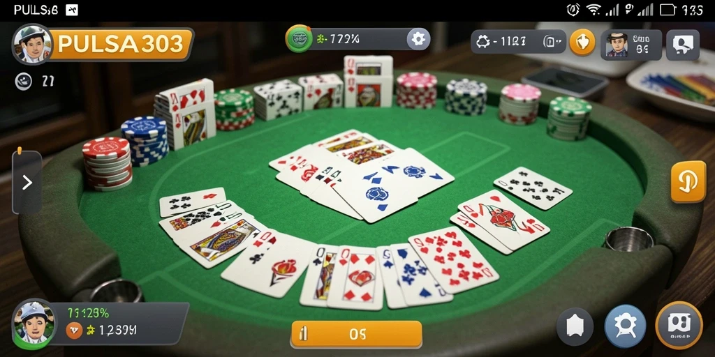 Screenshot gameplay Gaple yang menampilkan pertarungan seru di PULSA303.