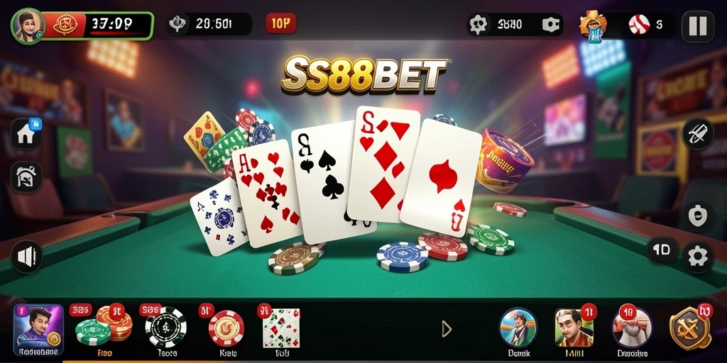 Screenshot gameplay SS88BET menampilkan suasana seru permainan Domino.